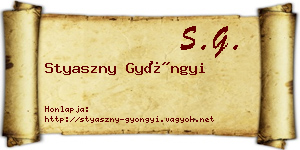 Styaszny Gyöngyi névjegykártya